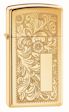 Venetian Slim Zippo Lighter - High Polish Brass - 1652B Zippo