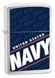 United States Navy Zippo Lighter - Brushed Chrome - 24813 Zippo