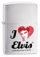I Love Elvis Zippo Lighter - Brushed Chrome - 28258 Zippo