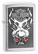 H-D Skull Emblem W/Red Crystal Zippo Lighter - Brushed Chrome - 28267 Zippo