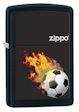 Soccer Ball In Flames Zippo Lighter - Black Matte - 28302 Zippo