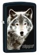 White Wolf Zippo Lighter - Black Matte - 28303 Zippo