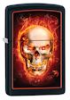 Flaming Skull Zippo Lighter - Black Matte - 28307 Zippo