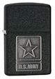 U.S. Army Emblem  Zippo Lighter - 1941 Replica Black Crackle - 28583 Zippo