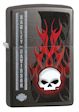Harley Davidson Skull Flames Zippo Lighter - Gray Dusk - 28618 Zippo