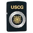USCG Seal and Porthole Zippo Lighter - Black Matte - 28623 Zippo