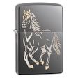Running Horse Zippo Lighter - Black Ice - 28645 Zippo