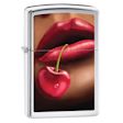 Lips with Cherry Zippo Lighter - High Polish Chrome - 28655 Zippo