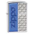 Blue Swirl with Zippo Logo Zippo Lighter - High Polish Chrome - 28658 Zippo