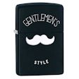 Gentlemen's Style Mustache Zippo Lighter - Black Matte - 28663 Zippo