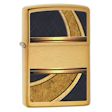 Gold and Black Design Zippo Lighter - Brushed Brass - 28673 Zippo