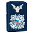 United States Coast Guard Seal and Eagle Zippo Lighter - Navy Matte - 28681 Zippo