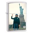 John Lennon Peace Statue Of Liberty Zippo Lighter - Brushed Chrome - 28730 Zippo