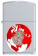 Custom World Map Country Flags Zippo Lighter - Satin Chrome - 812750 Zippo