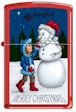 Merry Christmas Zippo Lighter - Red Matte - 814780 Zippo
