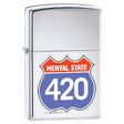 Custom Mental State 420 Zippo Lighter - HP Chrome - ZMP259975 Zippo
